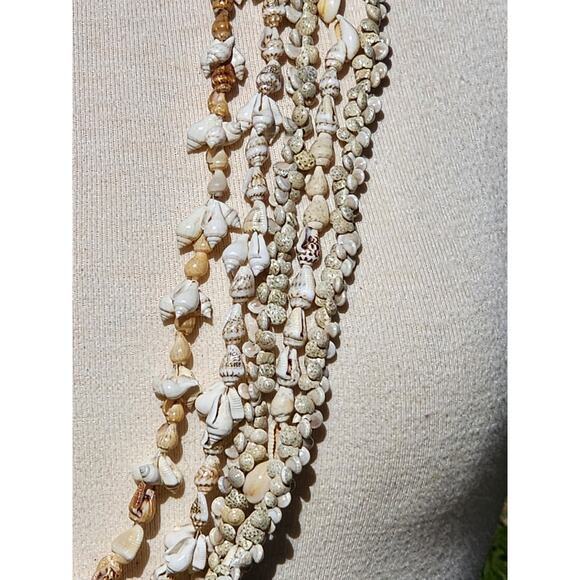 5 Seashell Beaded Necklaces Handmade Statement Set Boho Beach Girl Summer Layer - Picture 6 of 8